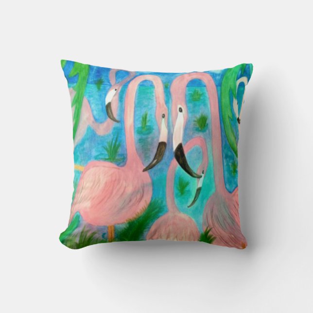 Flamingo Party Pillow Kudde (Framsida)