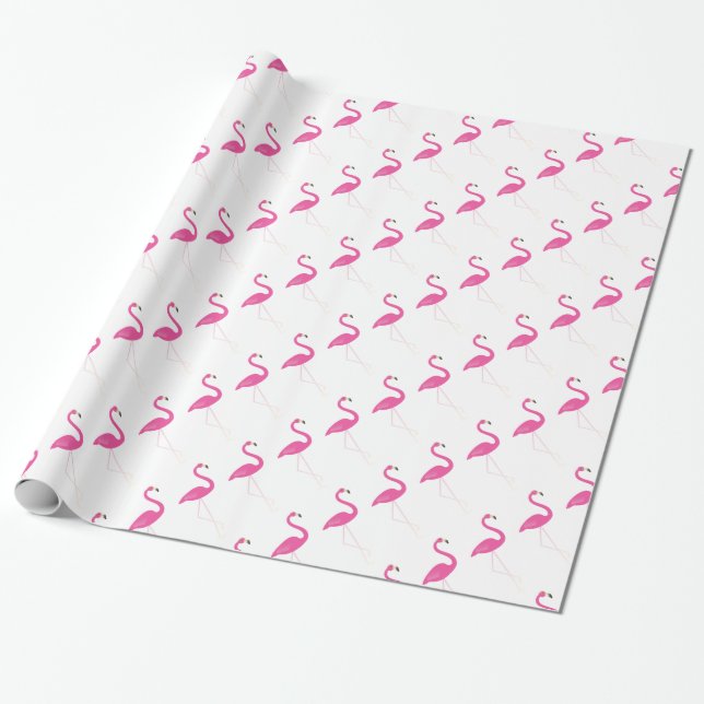 Flamingo Party Rosa Wrapping Papper Presentpapper (Utrullad)