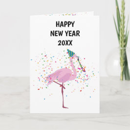 Flamingo Partying - Animals Helgdag Nya år Kort