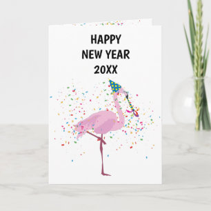 Flamingo Partying - Animals Helgdag Nya år Kort