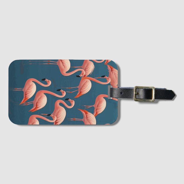Flamingo Pattern Bagagebricka (Framsida horisontal)