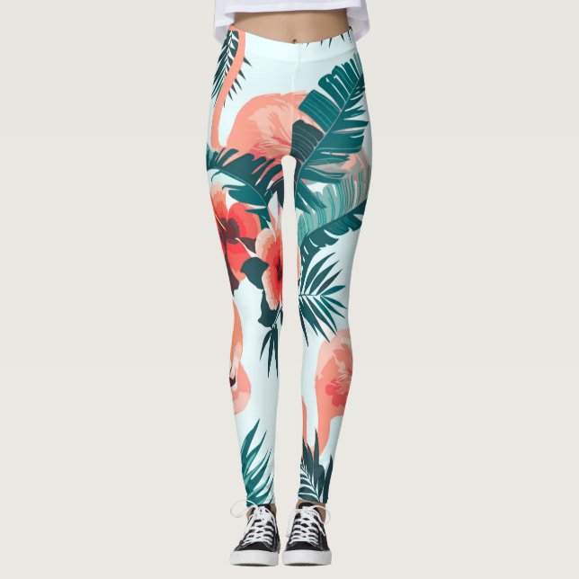 Flamingo Pattern Leggings (Framsida)