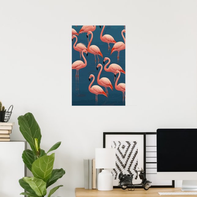 Flamingo Pattern Poster (Hemmakontoret)