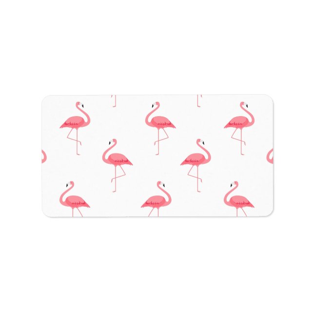 Flamingo Pattern Print Return-adressetikett Adressetikett (Framsidan)