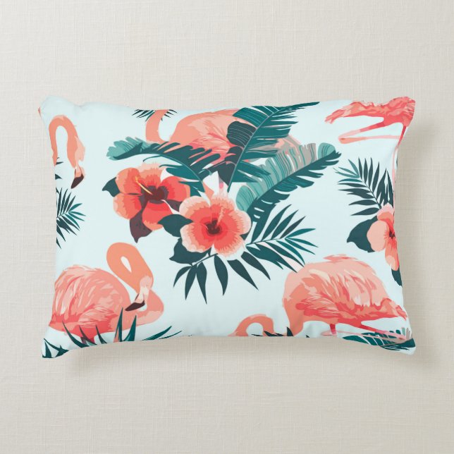 Flamingo Pattern Prydnadskudde (Framsidan)