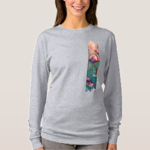 Flamingo penselmålning t shirt