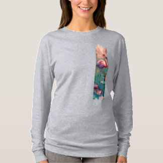 Flamingo penselmålning t shirt