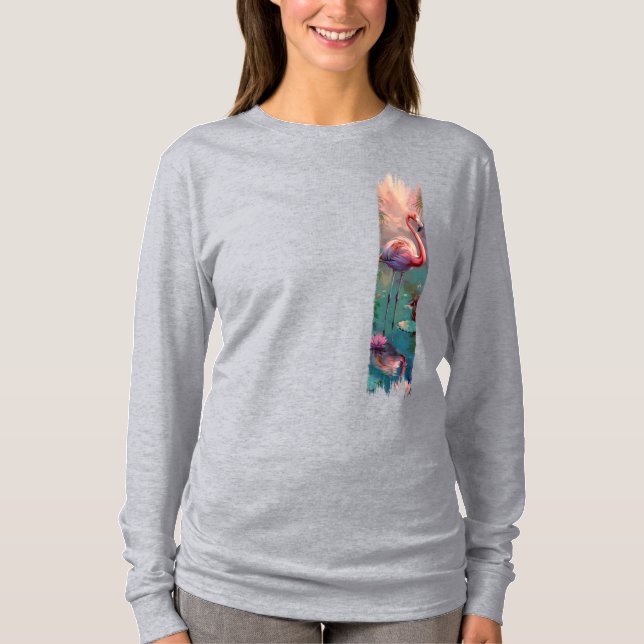 Flamingo penselmålning t shirt (Framsida)