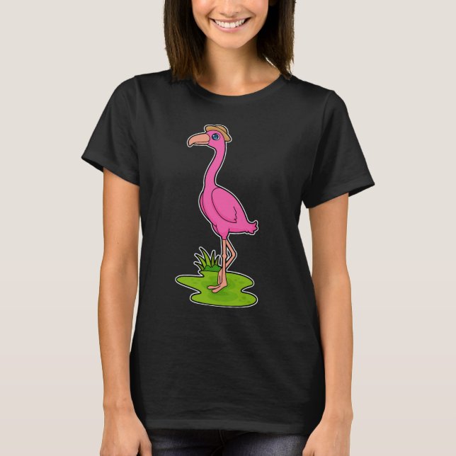 Flamingo Pensher Hat T Shirt (Framsida)