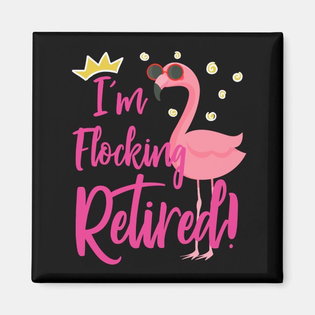 Flamingo Pension Party Gift Funny Retrött Magnet (Framsidan)