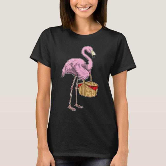 Flamingo Picnic Basket T Shirt (Framsida)