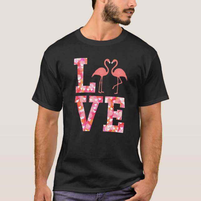 Flamingo  Pink Flamingos Birthday Party Cute Love T Shirt (Framsida)