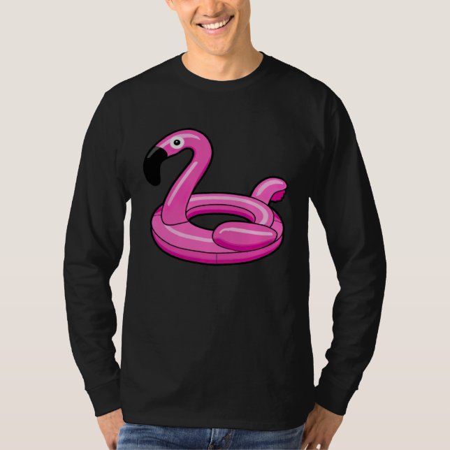 Flamingo Pool Floaty T Shirt (Framsida)