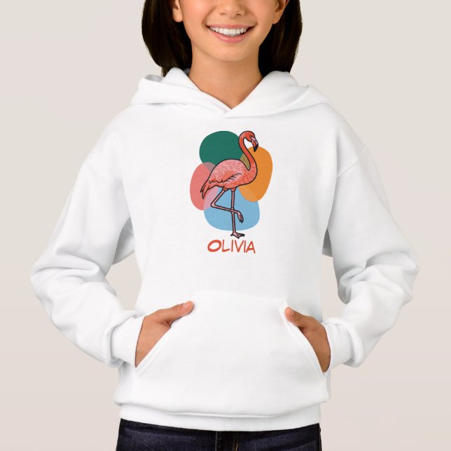 Flamingo Popkonst färgrik T Shirt (Framsida)
