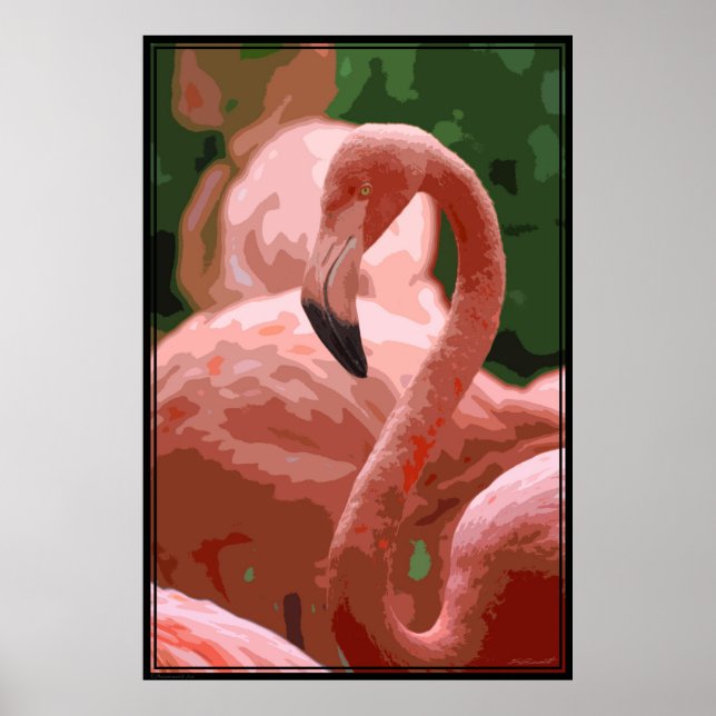 Flamingo Pose 40x60 Art Poster - även andra storle (Framsidan)
