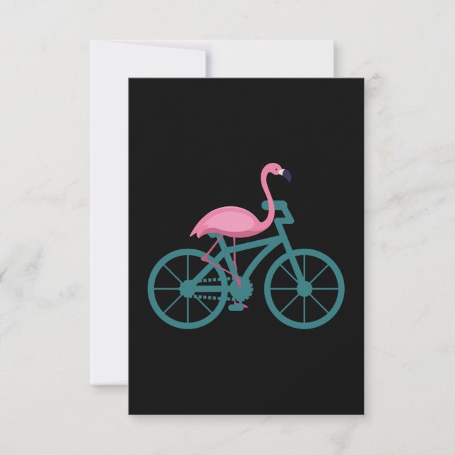 Flamingo-presentcykelcyklist Tack Kort (Framsida)