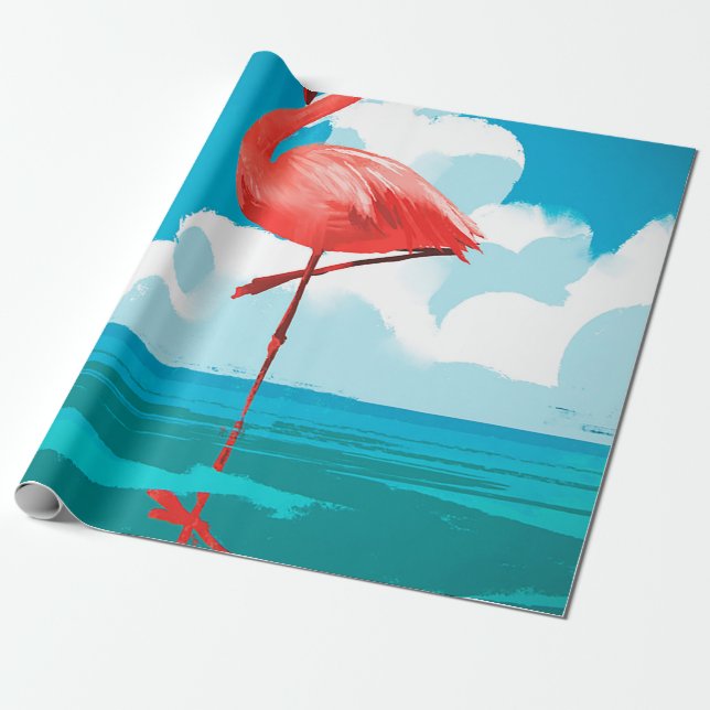 Flamingo Presentpapper (Utrullad)