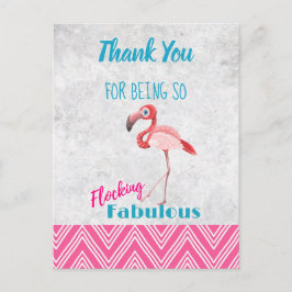 Flamingo Pun Party tack Rosa Flamingo Flamingo Pun Vykort