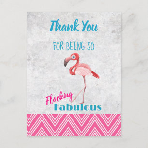 Flamingo Pun Party tack Rosa Flamingo Flamingo Pun Vykort