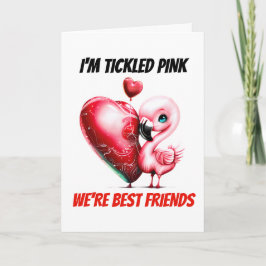 Flamingo puns | Bildad rosa vi är bäst vänner Helgkort