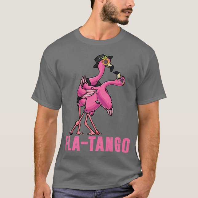 Flamingo Puns Slang Fla-tango Kul Flamingo Dans T Shirt (Framsida)