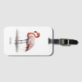 Flamingo Radiance: Watercolor Art, anpassningsbar Bagagebricka