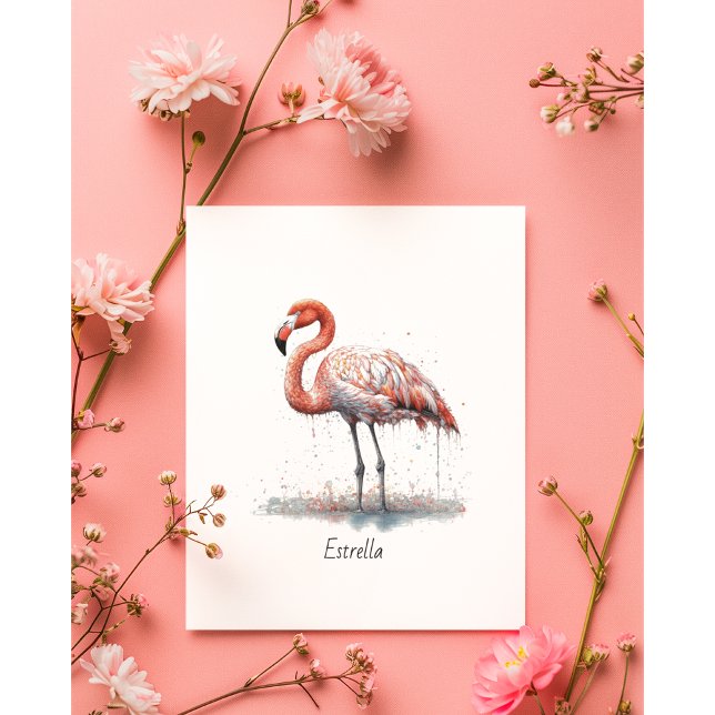 Flamingo Radiance: Watercolor Flamingo, anpassning Inbjudningar (Skapare uppladdad)