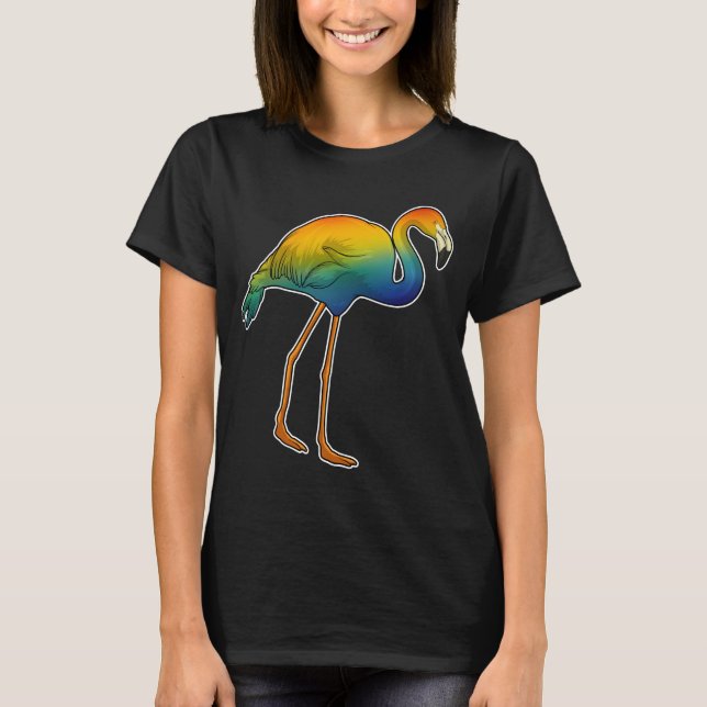 Flamingo Rainbow T Shirt (Framsida)