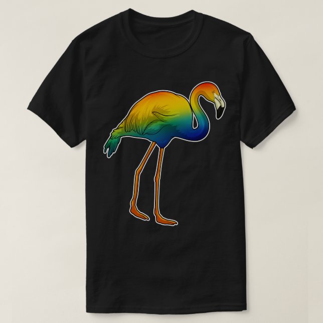 Flamingo Rainbow T Shirt (Design framsida)