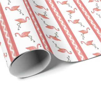 Flamingo randig presentpapper