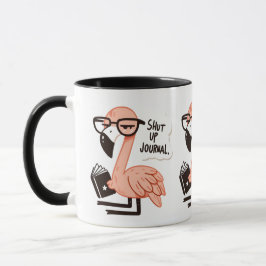 Flamingo Reading a Journal - "Håll käften, Journal Mugg