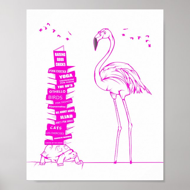 Flamingo Reading Poster (Framsidan)