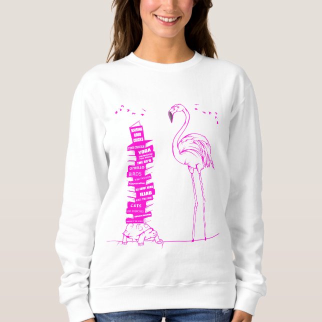 Flamingo Reading T Shirt (Framsida)