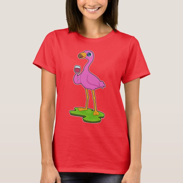 Flamingo Red vin T Shirt (Framsida)
