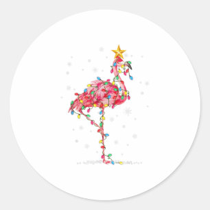 Flamingo Reindeer Hat juljul L Runt Klistermärke