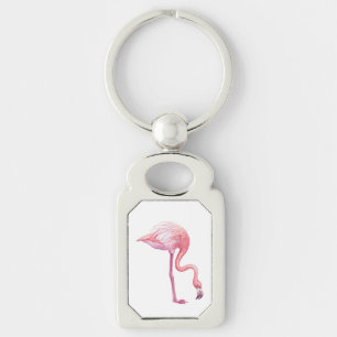 Flamingo Rektangulärt Silverfärgad Nyckelring