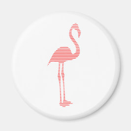 Flamingo - remsor - rosa och vitt. magnet