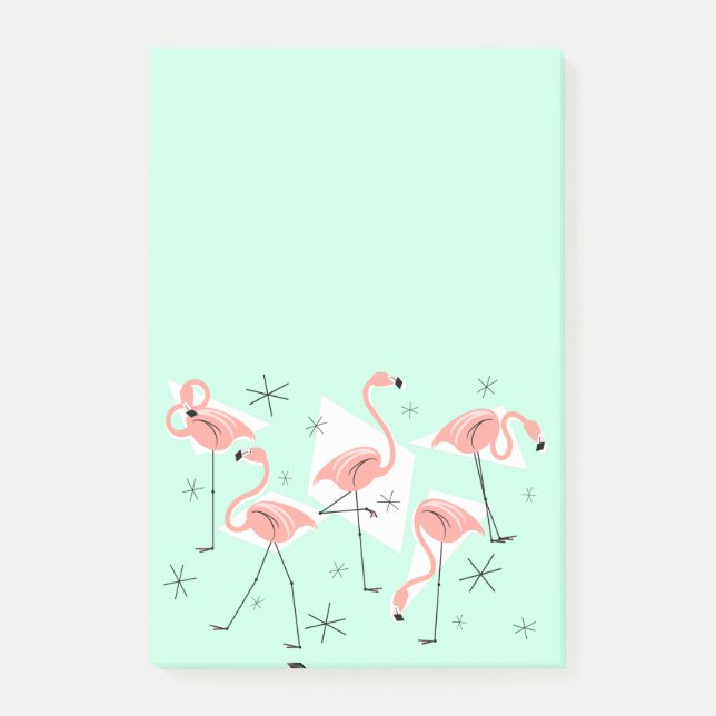 Flamingo Retro-Grönt efter anteckning, lodrät Post-it Block (Framsida)