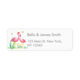 Flamingo Return Address Label Returadress Etikett