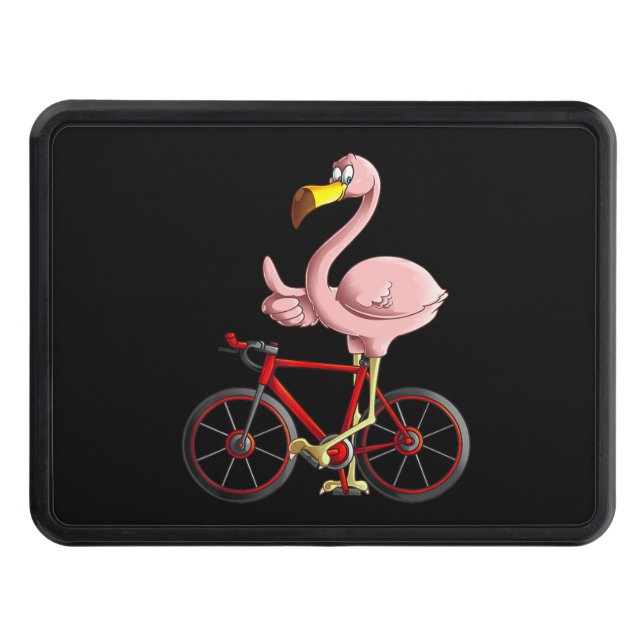Flamingo Riding a Bicycle Coola Biker Funny Bike Dragkroksskydd (Framsidan)