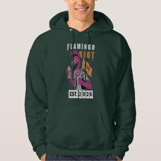 Flamingo Riot Urban Estetisk Design Hoodie