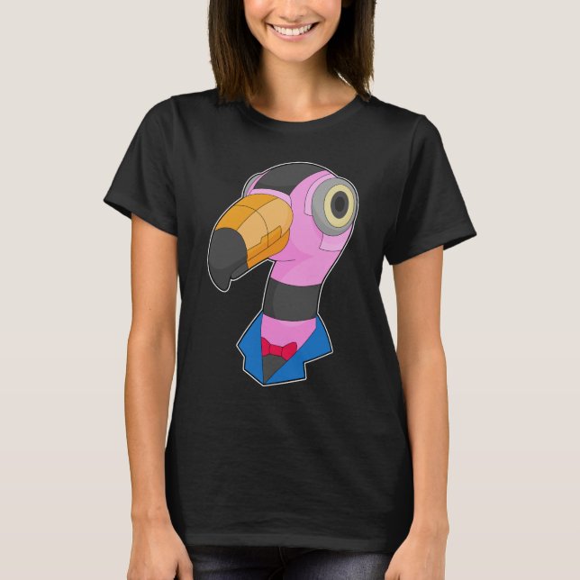 Flamingo Robot T Shirt (Framsida)