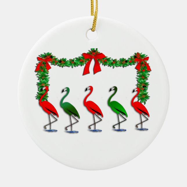 Flamingo Rockettes Dansshow Julgransprydnad Keramik (Framsidan)