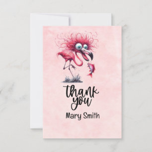 Flamingo Rolig Design för fest Tack Kort