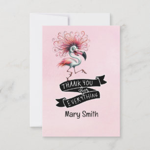 Flamingo Rolig Design för fest Tack Kort