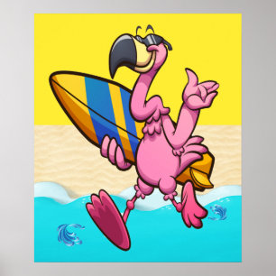 Flamingo-Roligt Poster