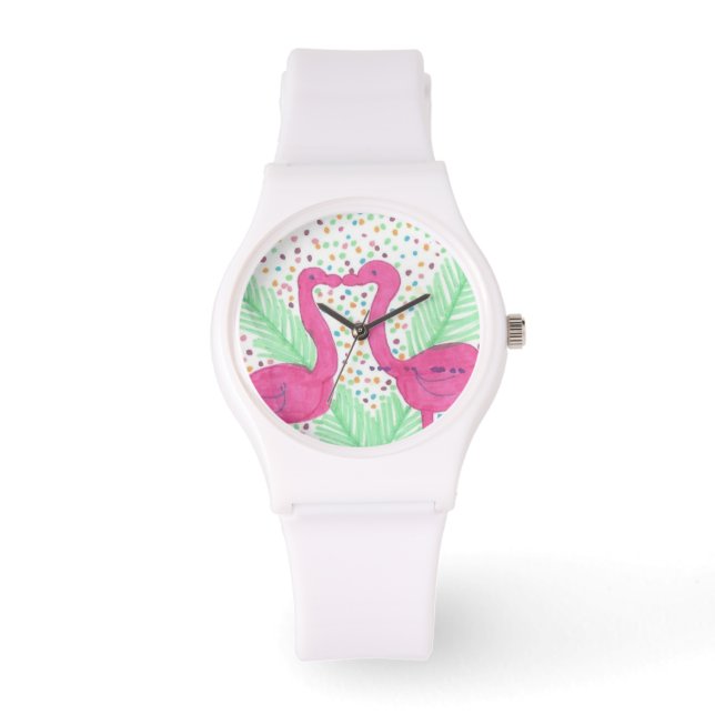 Flamingo Roligt Skriv ut Wrist Watch Armbandsur (Framsida)