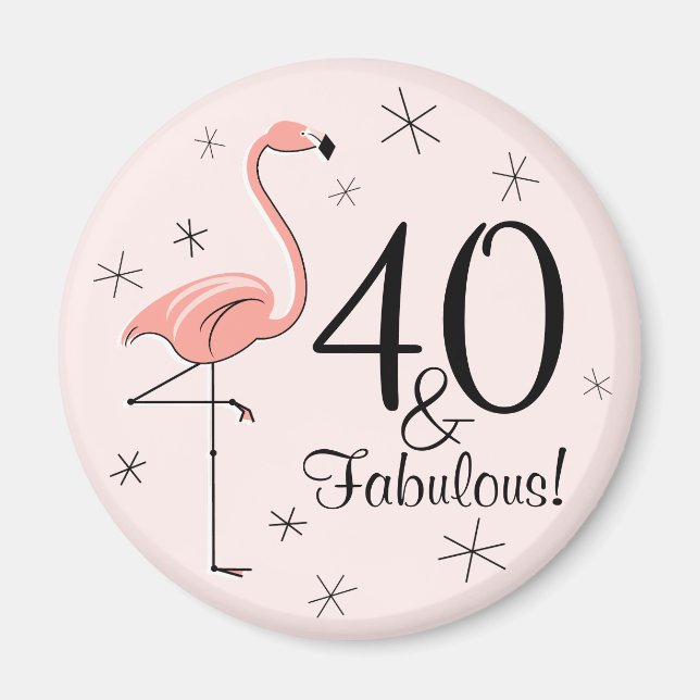 Flamingo Rosa 40 och Fabulous! magnet (Framsidan)