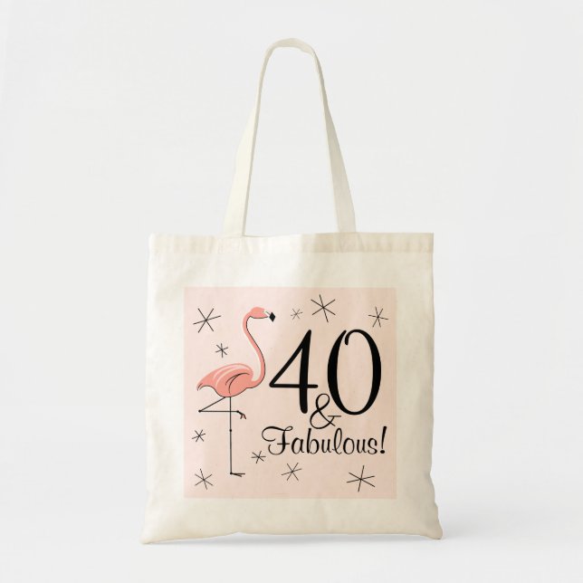 Flamingo Rosa 40 och Fabulous! Tygkasse (Framsidan)