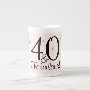 Flamingo Rosa 40 och fantastisk! benporcelainmugg Benporslin Mugg